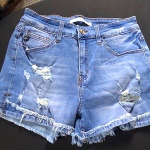 Kancan  Distressed Denim Shorts